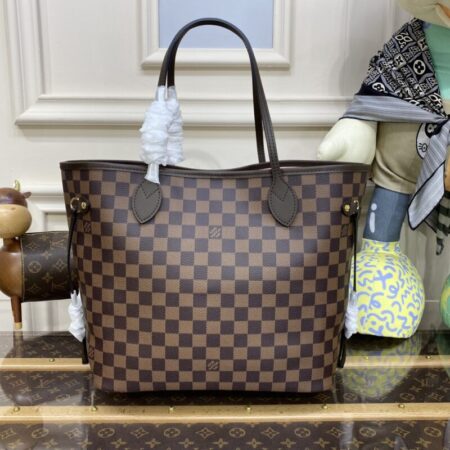 Top Quality LV Neverfull MM Grid Pink Inside