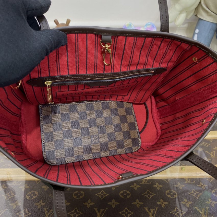 Top Quality LV Neverfull MM Grid Red Inside