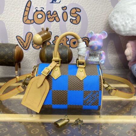Top Quality LV Speedy 18 Blue Grid