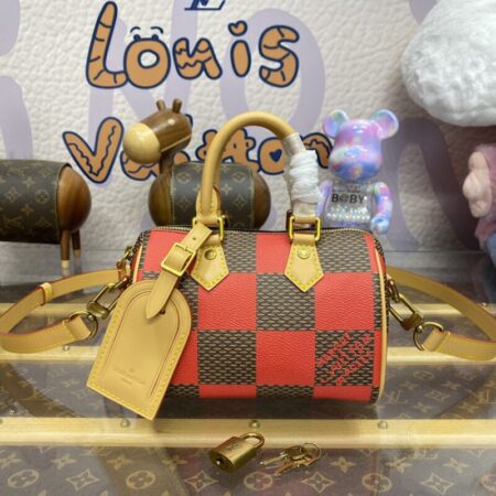 Top Quality LV Speedy 18 Red Grid