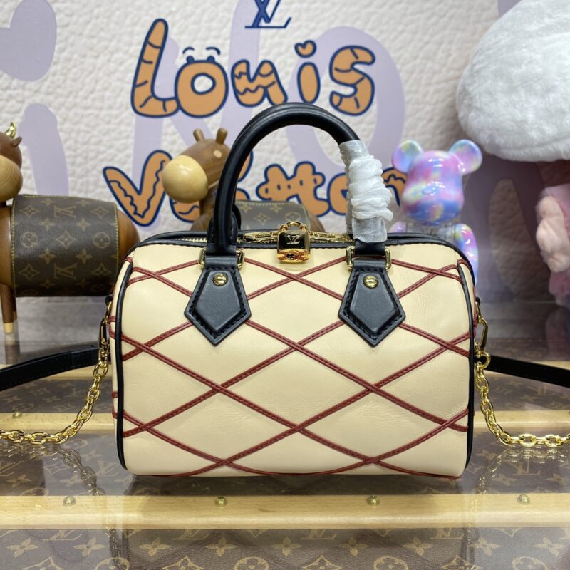 Top Quality LV Speedy Bandouliere 20 Beige