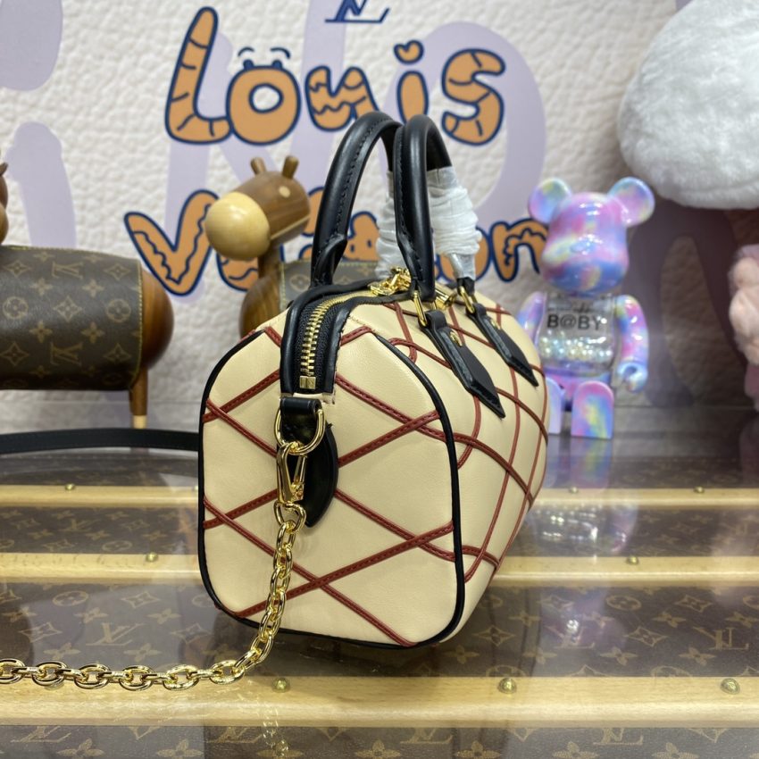 Top Quality LV Speedy Bandouliere 20 Beige