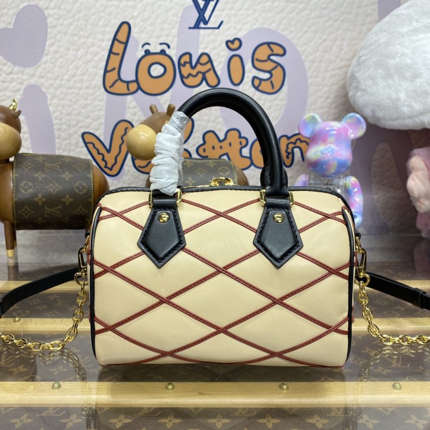 Top Quality LV Speedy Bandouliere 20 Beige