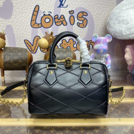 Top Quality LV Speedy Bandouliere 20 Black