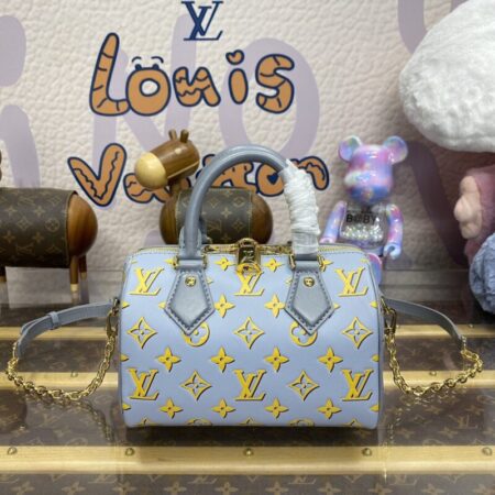 Top Quality LV Speedy Bandouliere 20 Blue Limited