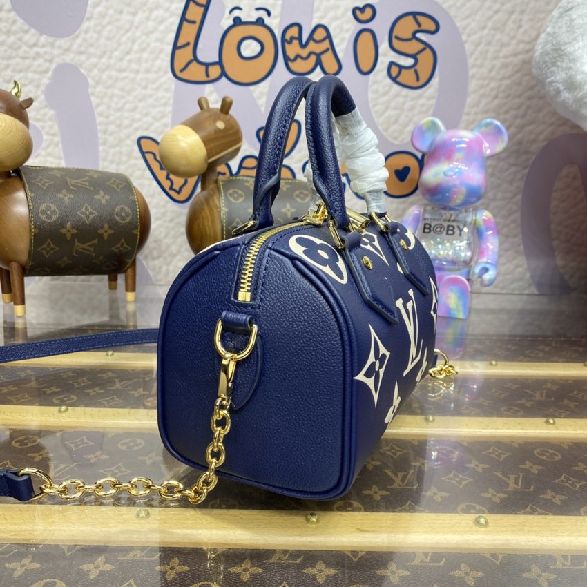 Top Quality LV Speedy Bandouliere 20 Blue