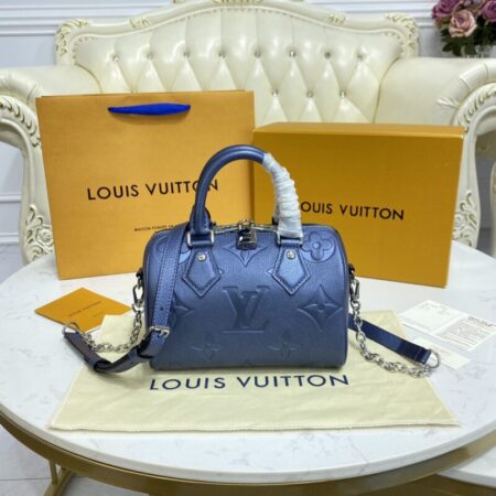 Top Quality LV Speedy Bandouliere 20 Dark Blue