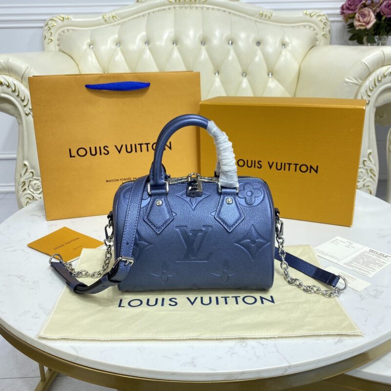 Top Quality LV Speedy Bandouliere 20 Dark Blue