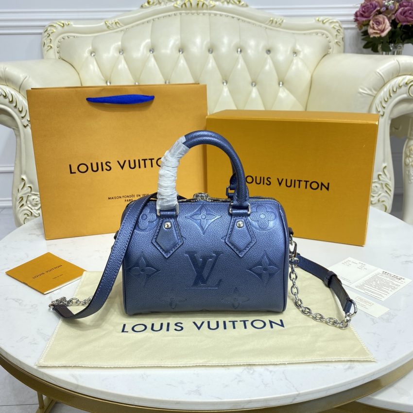 Top Quality LV Speedy Bandouliere 20 Dark Blue
