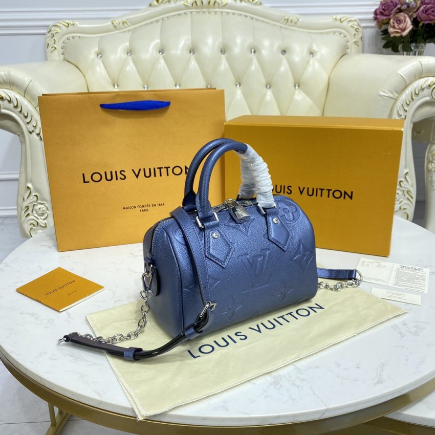 Top Quality LV Speedy Bandouliere 20 Dark Blue