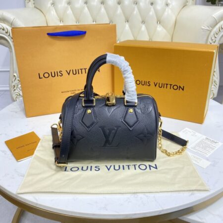 Top Quality LV Speedy Bandouliere 20 Full Black