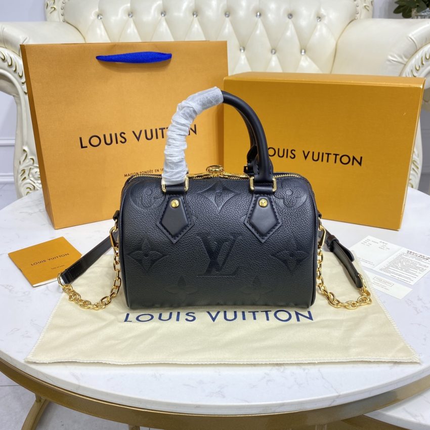 Top Quality LV Speedy Bandouliere 20 Full Black