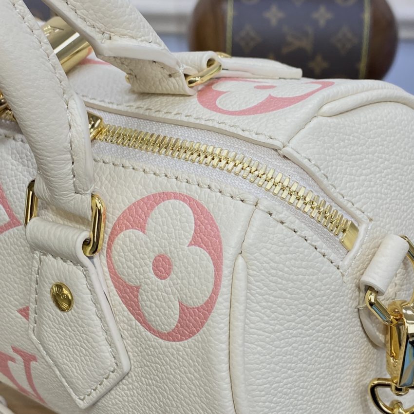 Top Quality LV Speedy Bandouliere 20 White Pink
