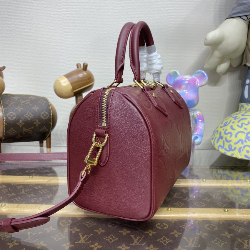 Top Quality LV Speedy Bandouliere 25 Bordeaux