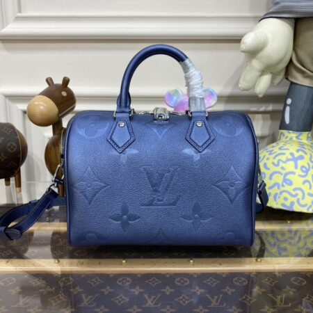 Top Quality LV Speedy Bandouliere 25 Dark Blue