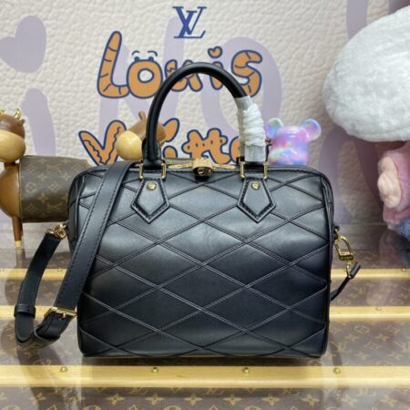 Top Quality LV Speedy Bandouliere 25 Full Black