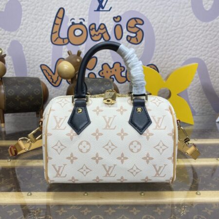 Top Quality LV Speedy Bandouliere Beige