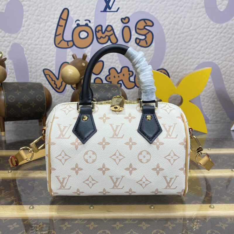 Top Quality LV Speedy Bandouliere Beige