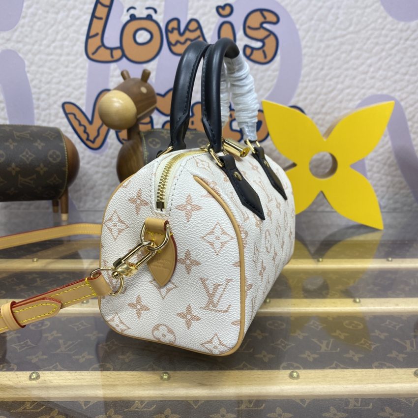 Top Quality LV Speedy Bandouliere Beige