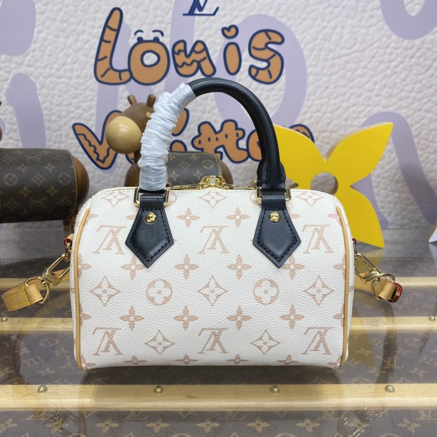 Top Quality LV Speedy Bandouliere Beige