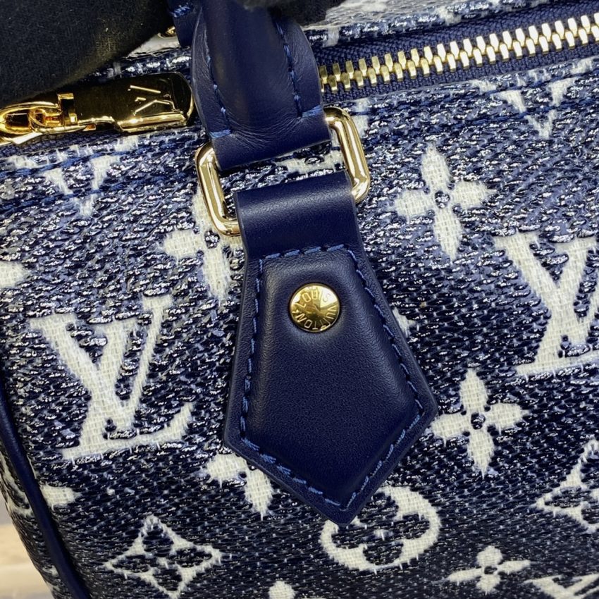 Top Quality LV Speedy Bandouliere Blue Denim