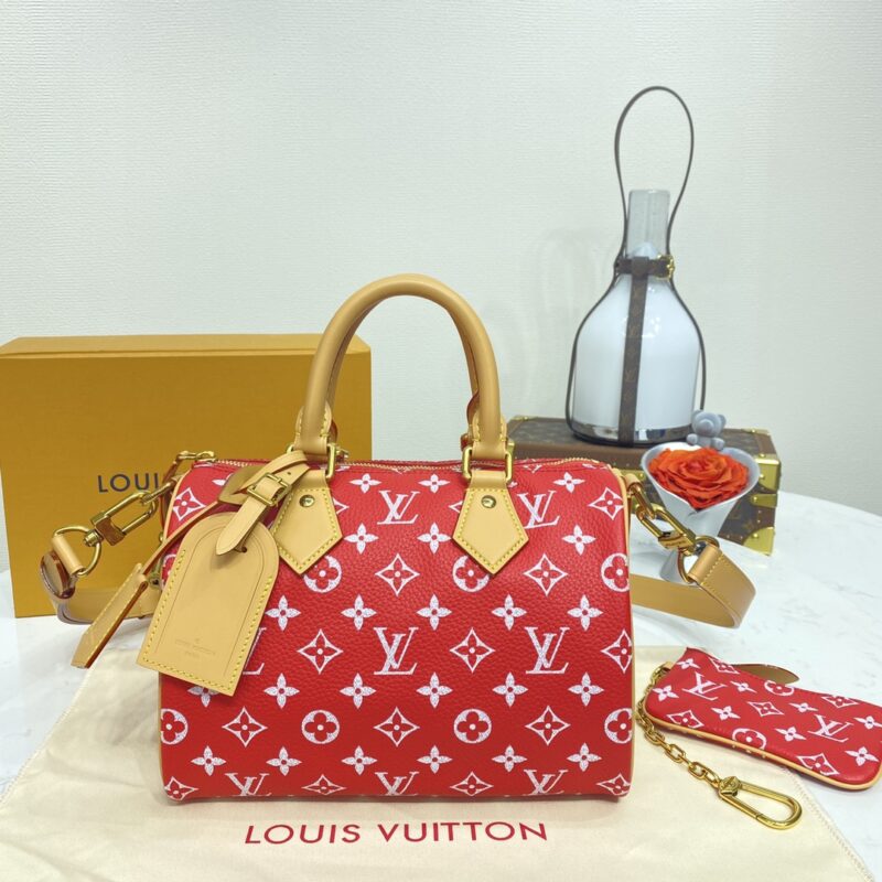 Top Quality LV Speedy P9 Bandouliere 25 Red