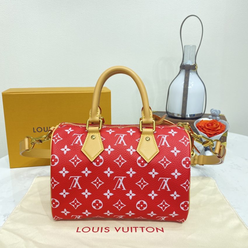 Top Quality LV Speedy P9 Bandouliere 25 Red