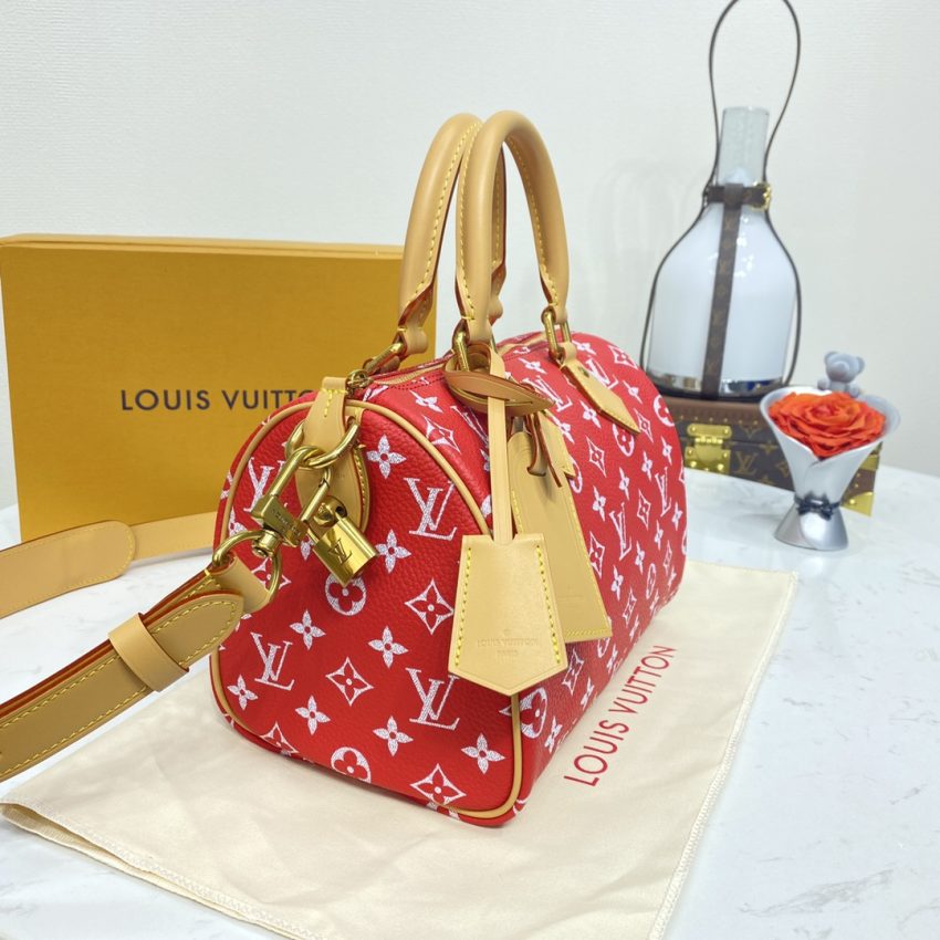 Top Quality LV Speedy P9 Bandouliere 25 Red