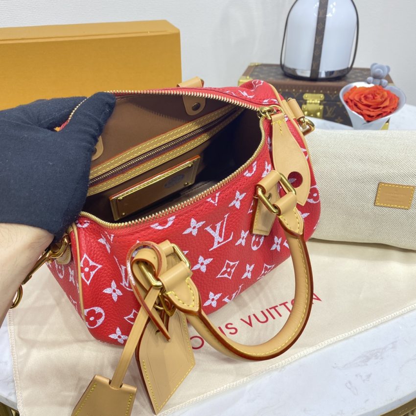 Top Quality LV Speedy P9 Bandouliere 25 Red