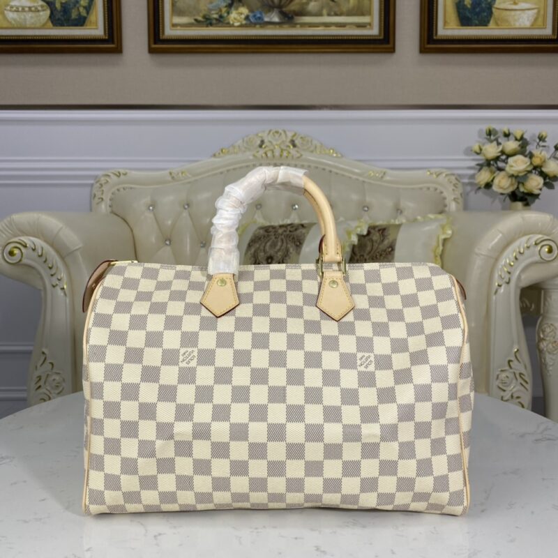 Top Quality LV Speedy White Grid