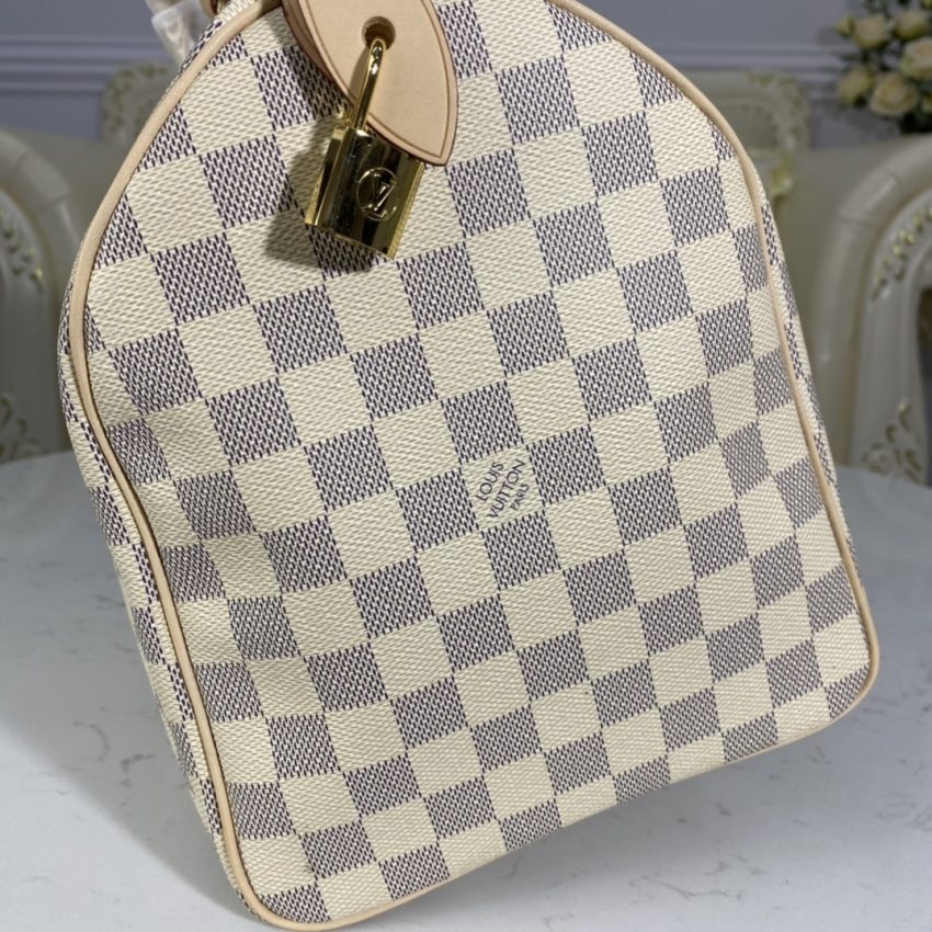 Top Quality LV Speedy White Grid