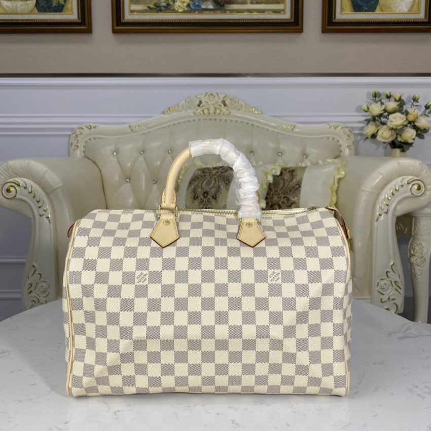 Top Quality LV Speedy White Grid