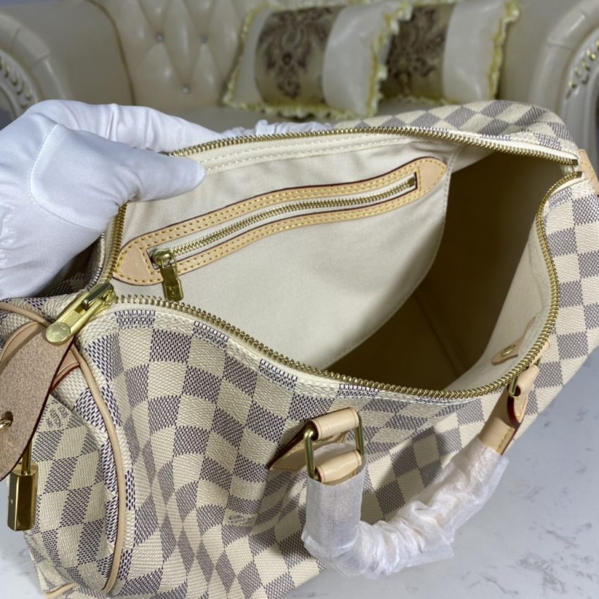 Top Quality LV Speedy White Grid