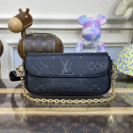 Top Quality LV Wallet On Chain Ivy Black