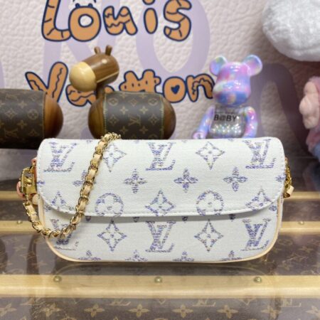 Top Quality LV Wallet On Chain Ivy White