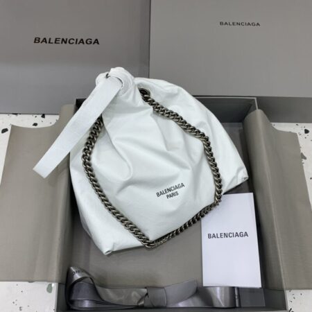 Top Quality Balenciaga Crush Small Tote White