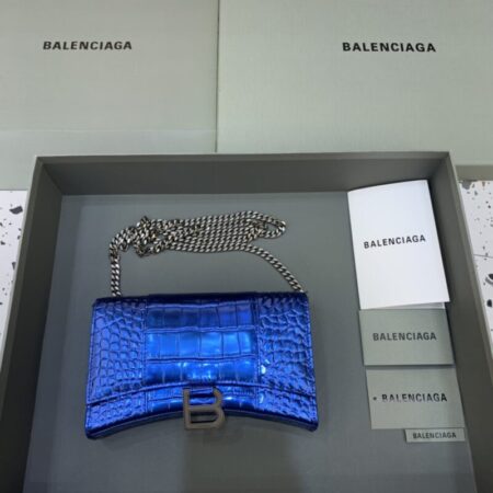 Top Quality Balenciaga Hourglass On Chain Blue