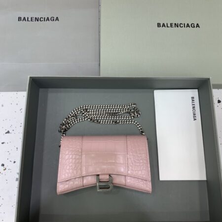 Top Quality Balenciaga Hourglass On Chain Pink