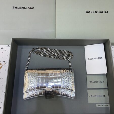 Top Quality Balenciaga Hourglass On Chain Silver
