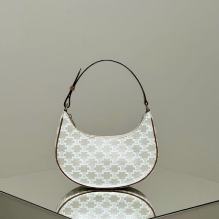 Top Quality Celine Triomphe Moon Bag White