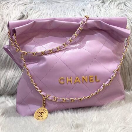 Top Quality Chanel 22 Small Handbag Purple