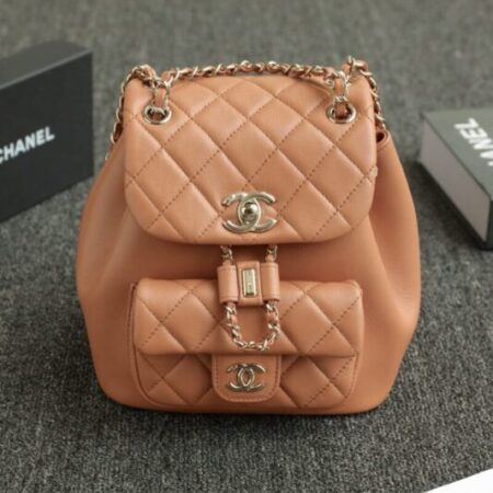 Top Quality Chanel 23A Backpack Small Caramel