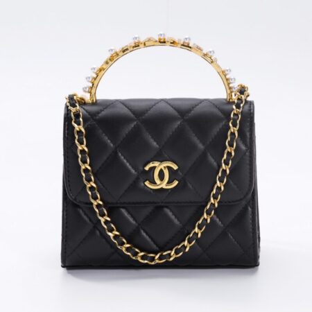 Top Quality Chanel 23B Pearl Black Handle Bag