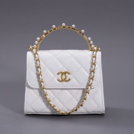 Top Quality Chanel 23B Pearl White Handle Bag