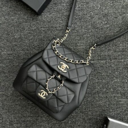 Top Quality Chanel 23C Backpack Small Black