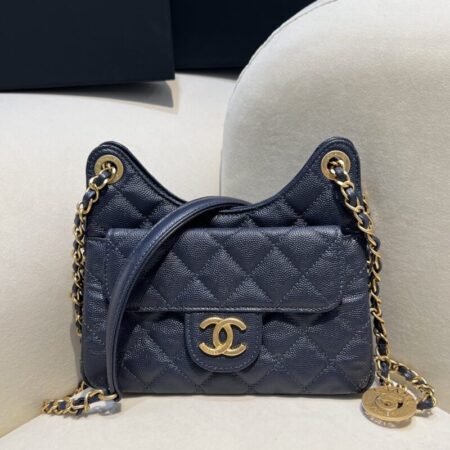 Top Quality Chanel 23c Hobo Small Dark Blue