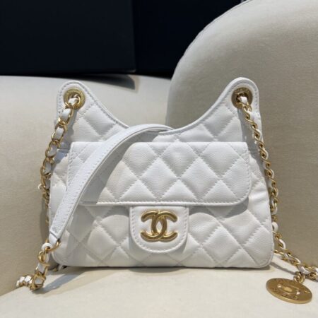 Top Quality Chanel 23c Hobo Small White