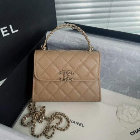 Top Quality Chanel 23P Kelly Handle Milk Tea