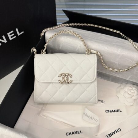 Top Quality Chanel 23P Kelly Handle White