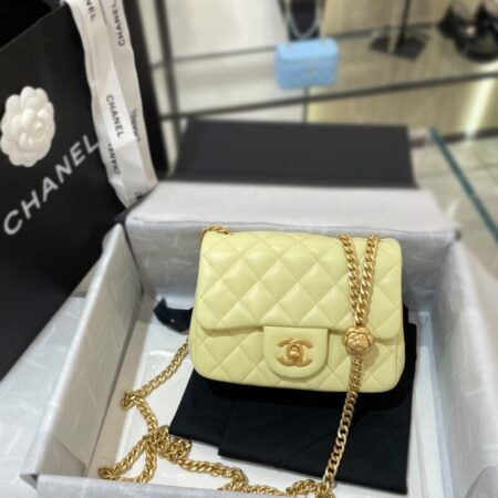 Top Quality Chanel 23S Camellia Square Yellow